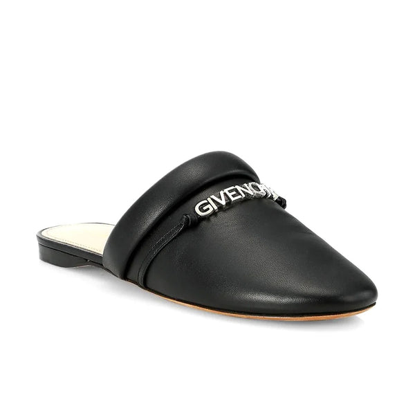 Givenchy Women's Leather Elba Logo Flats Black