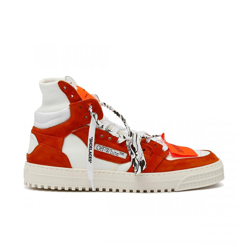 Off-White Zapatillas altas Court 3.0 de ante de piel para hombre Naranja Blanco