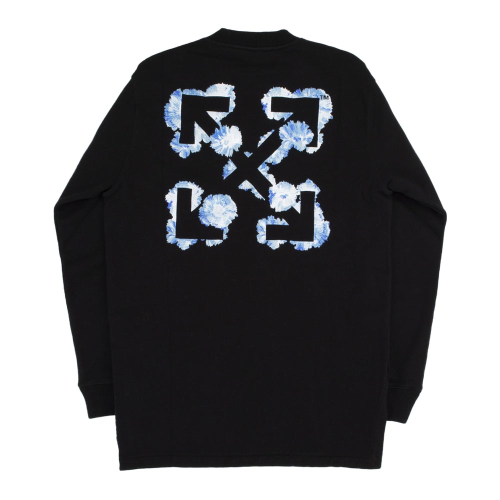 Off-White Women's Embroidered Floral Arrow Dress Sweatshirt Black Blue
