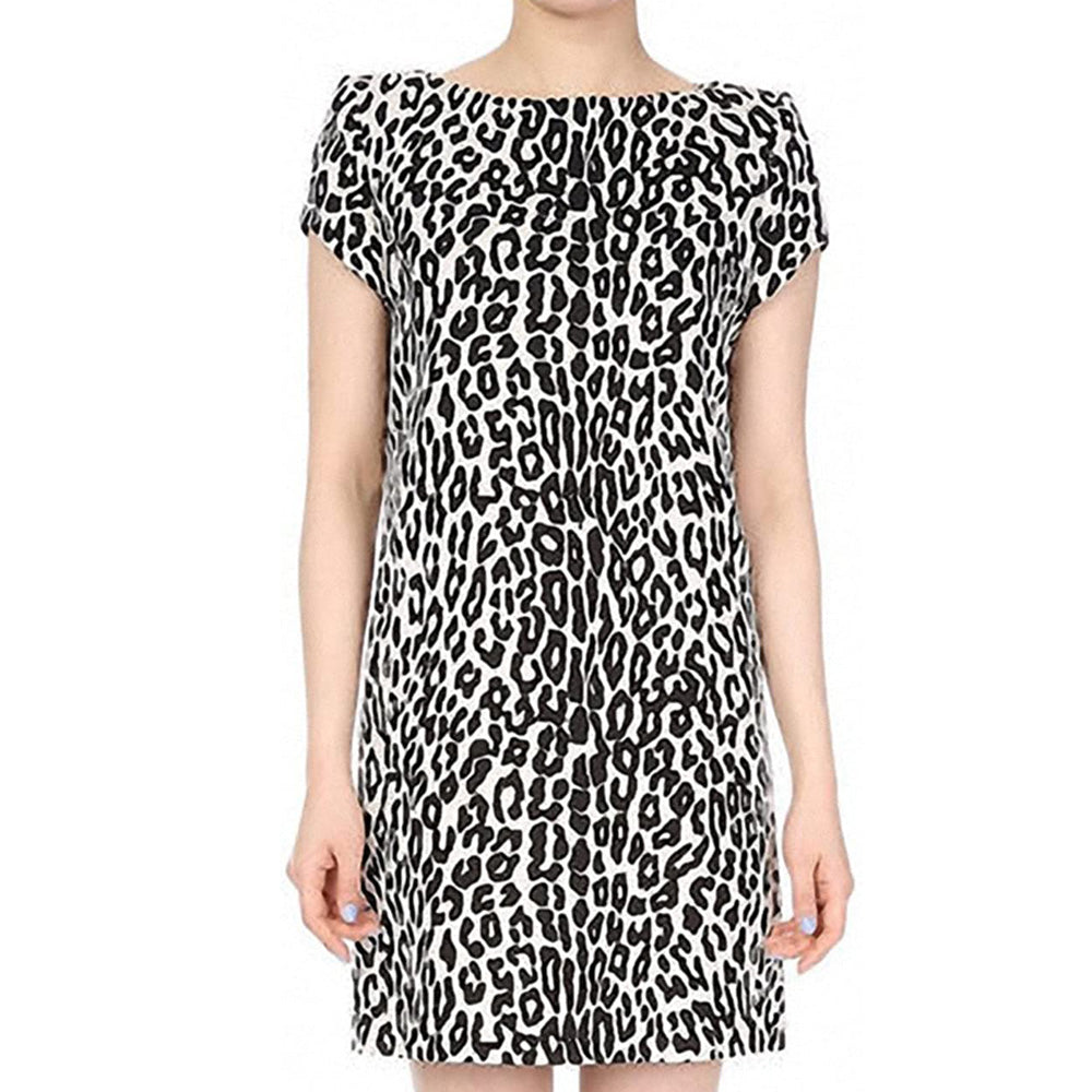 Saint Laurent Women's Babycat Leopard Print Mini Dress in White