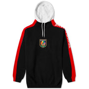 Balenciaga Men's Wool BB Crest Logo Hooded Sweatshirt Hoodie Black Red