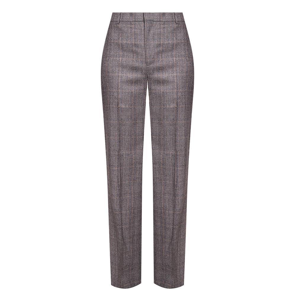 Balenciaga Women's Tartan Wool Pants Trousers Grey - Year Zero LA