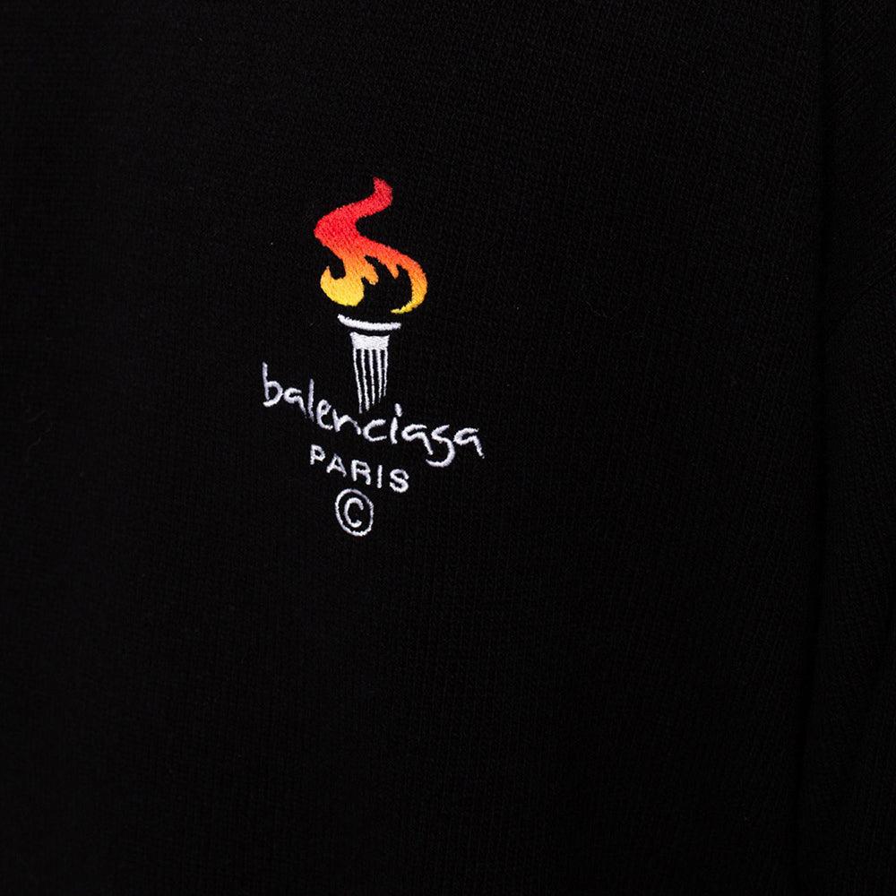 Balenciaga Flame Knit Wool Cashmere Sweater Black – Year Zero LA
