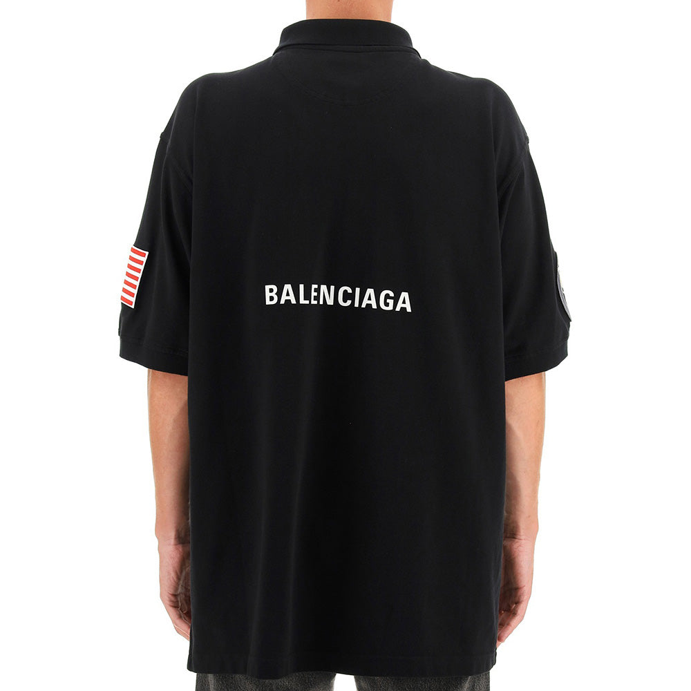 Balenciaga x NASA Men's Cotton Short Sleeve Polo Shirt in Black – Year LA