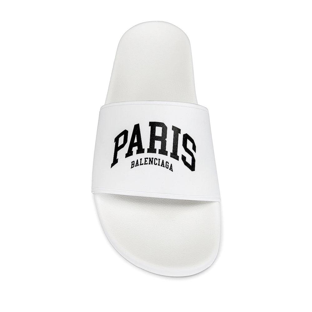 Balenciaga Women's Cities Paris Pool Rubber Slide Sandals in