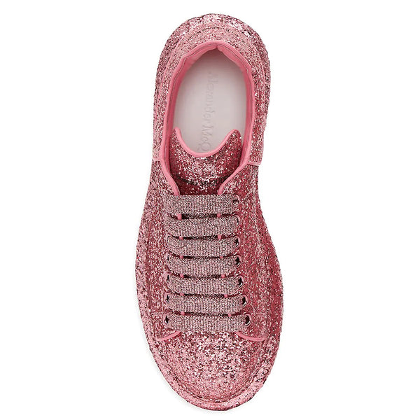Alexander McQueen Women's Oversized Glitter Sneakers in Pink
