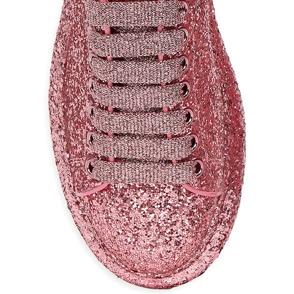 Alexander McQueen Women's Oversized Glitter Sneakers in Pink