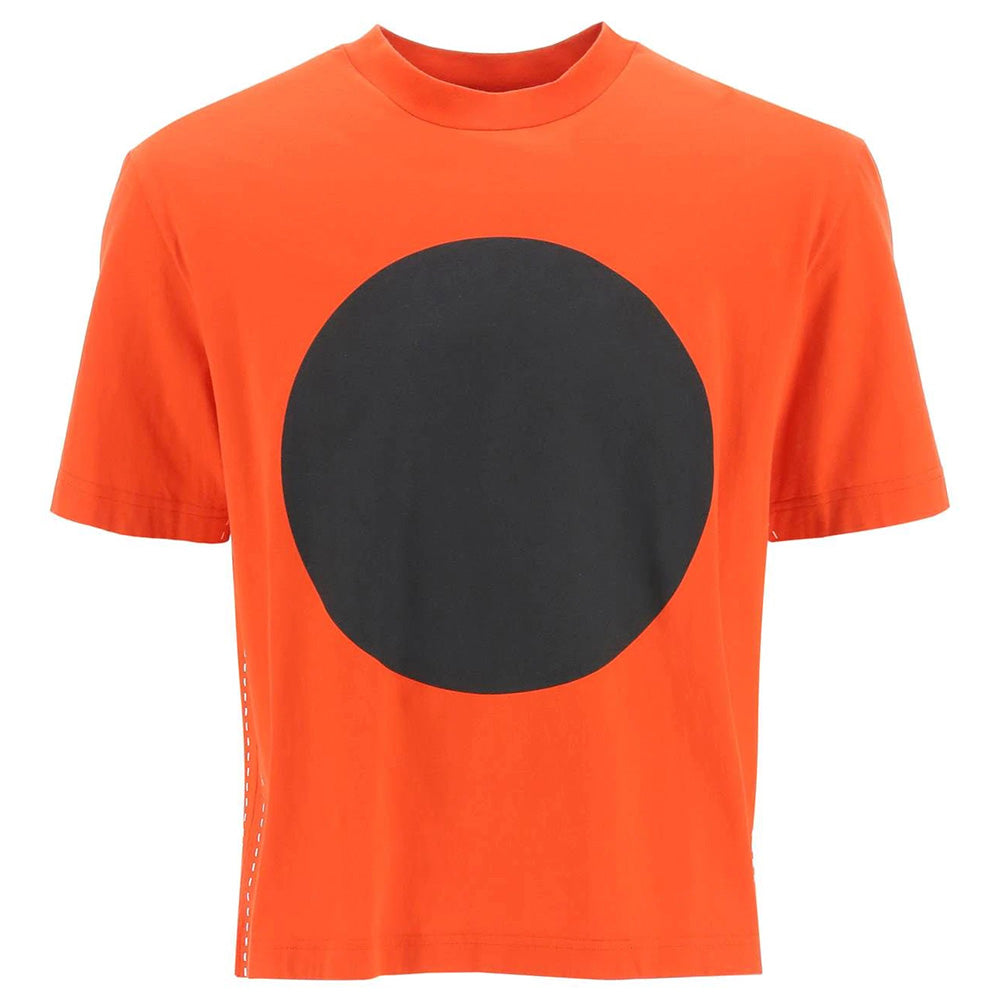 Moncler Craig Green Men's Distress Flag Print Cotton T-Shirt Orange