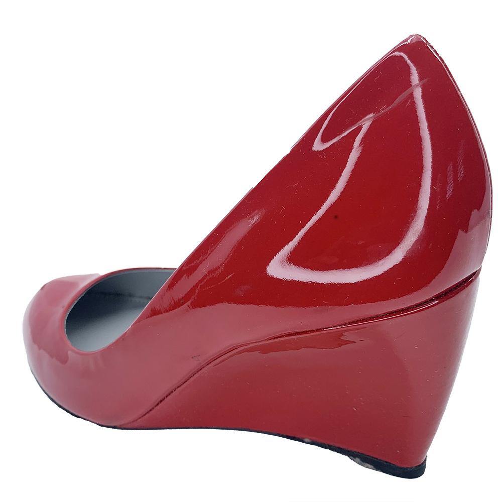 Sergio Rossi Women's Leather Platform Wedge Heel Red - Year Zero LA