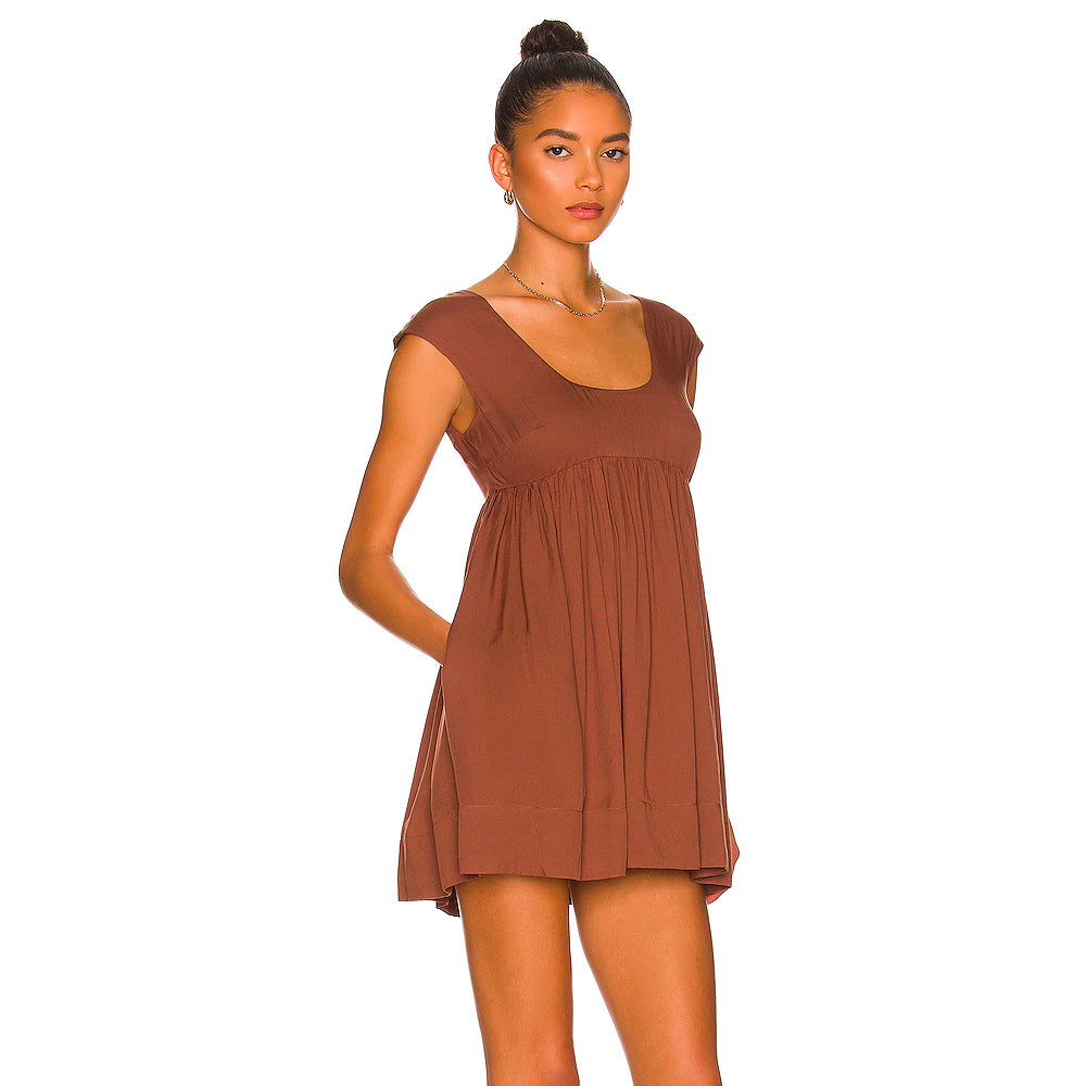 Anna Nata Women's 'Hannah' Mini Dress in Sepia Brown
