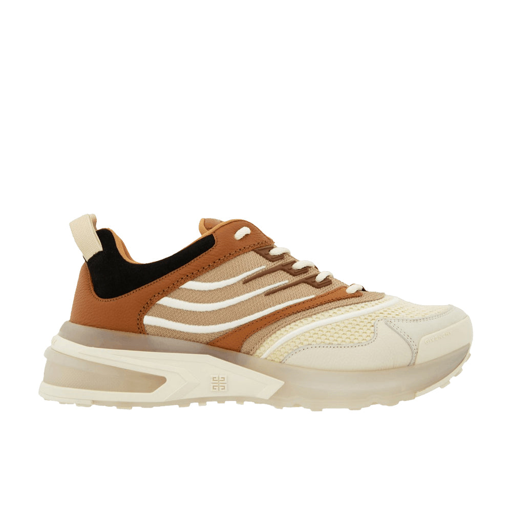Givenchy Men's GIV1 Leather Mesh Sneakers Beige