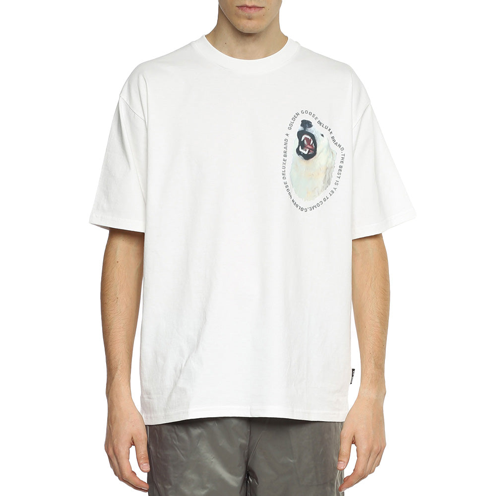 Golden Goose Men's Polar Bear Graphic Cotton T-Shirt White