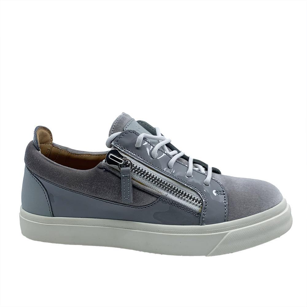 Giuseppe Zanotti Women's Double Side Zip Sneaker Suede Grey - Year Zero LA