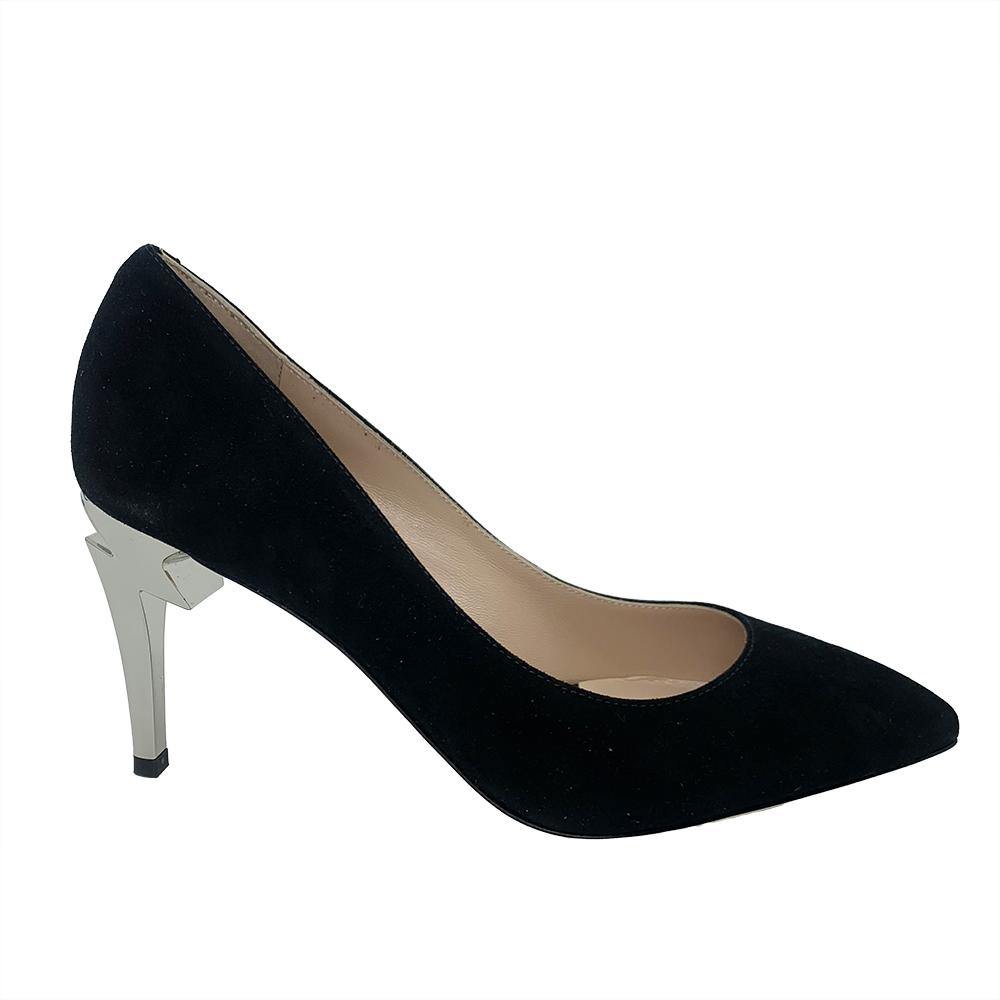 Giuseppe Zanotti Women's Suede Lightning Heels Black - Year Zero LA
