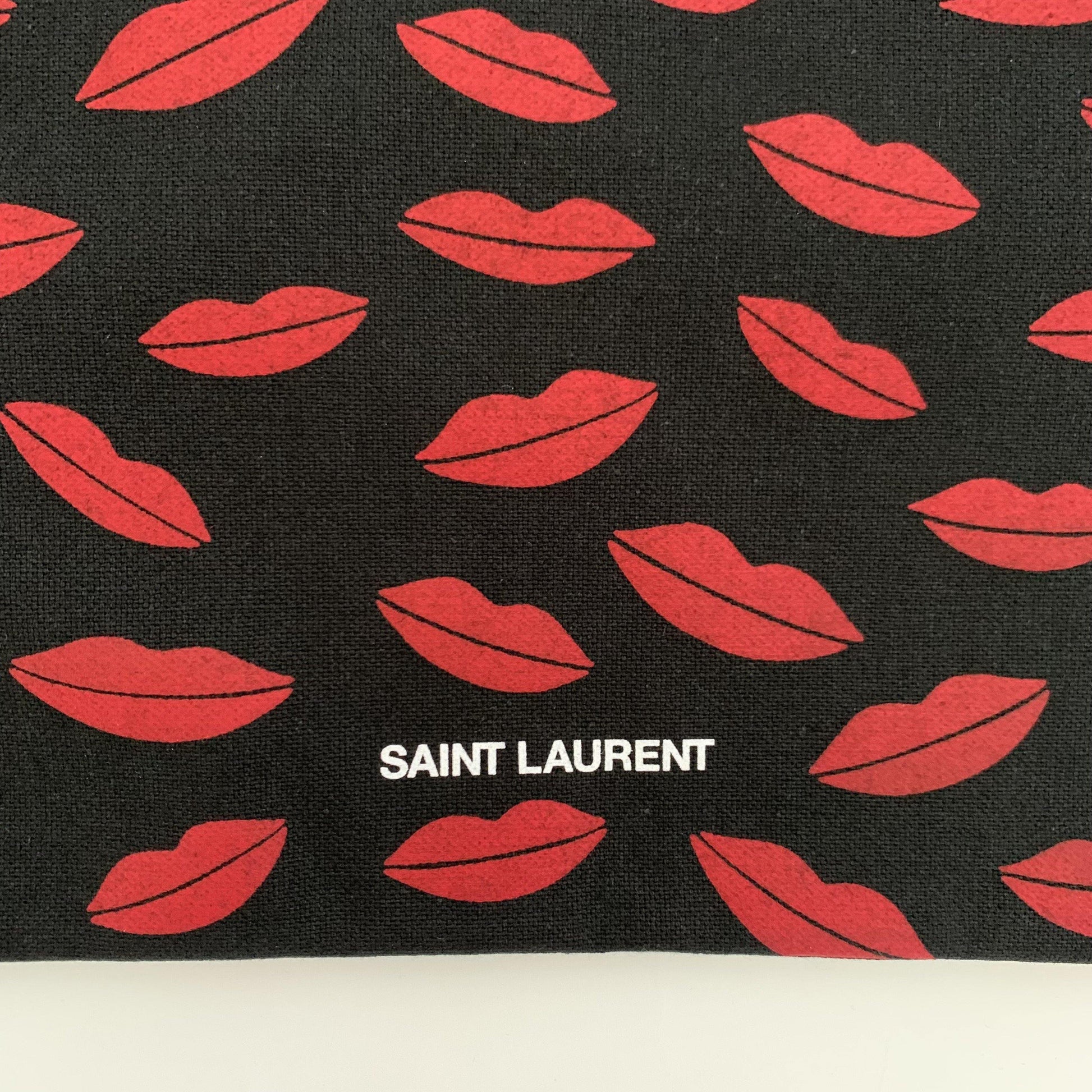 Saint Laurent Unisex Cotton Tote Bag 'Lips' Print - Year Zero LA