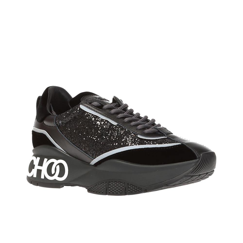 Jimmy Choo Women's 'Raine' Glitter Sneakers Black - Year Zero LA