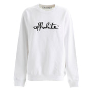 Off-WhiteSudadera con logo y texto en algodón de mujer de color blanco