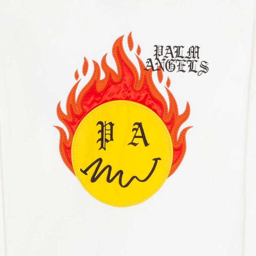 Palm Angels Men's Cotton Burning Head Hoodie Sweatshirt White - Year Zero LA