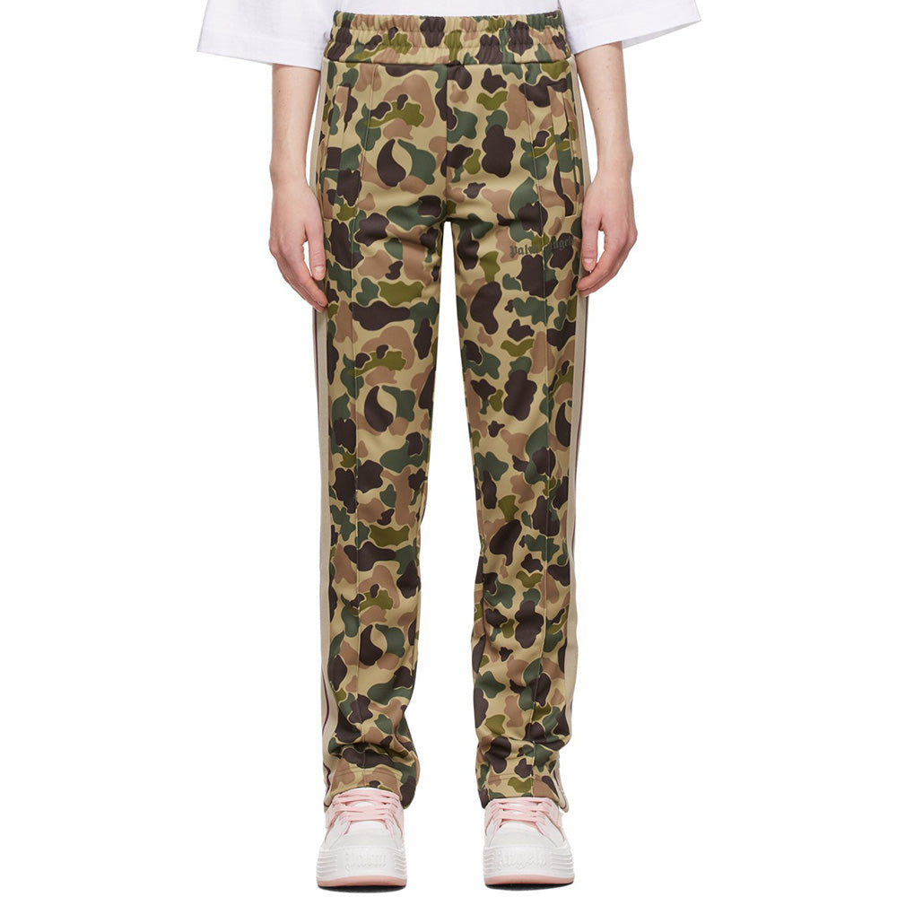 Palm Angels Pantalones deportivos de camuflaje para mujer, color verde