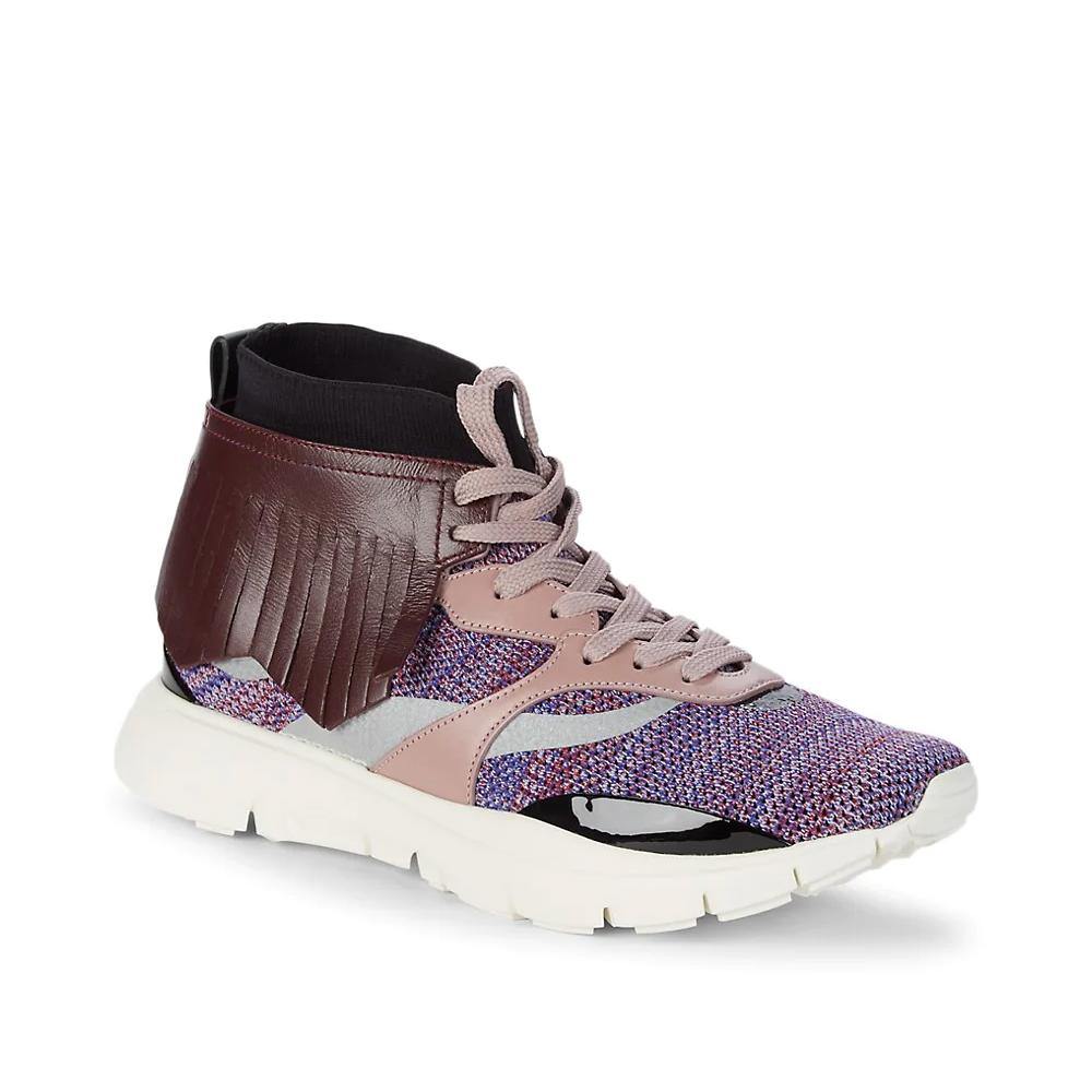 Valentino Men's Colorblock Leather Fringe-Trim Collar High-top Sneakers - Year Zero LA