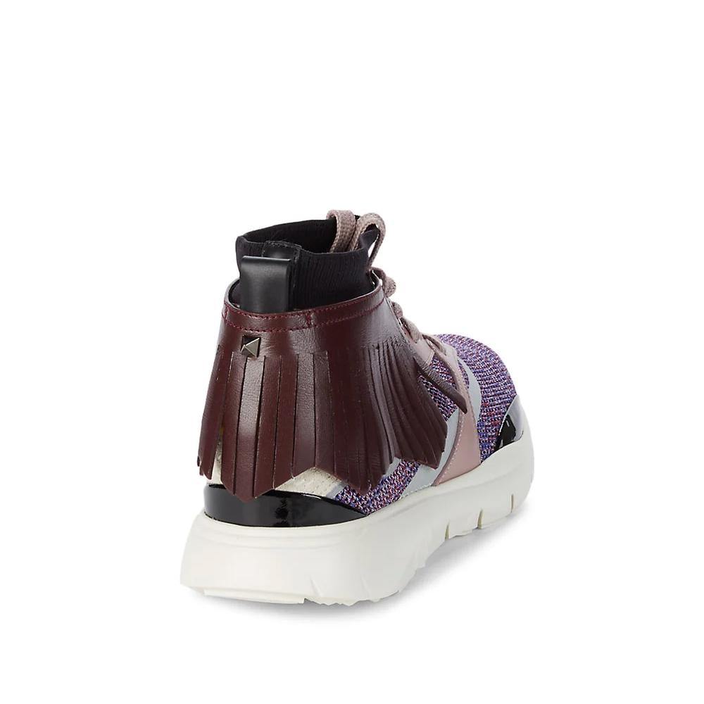 Valentino Men's Colorblock Leather Fringe-Trim Collar High-top Sneakers - Year Zero LA