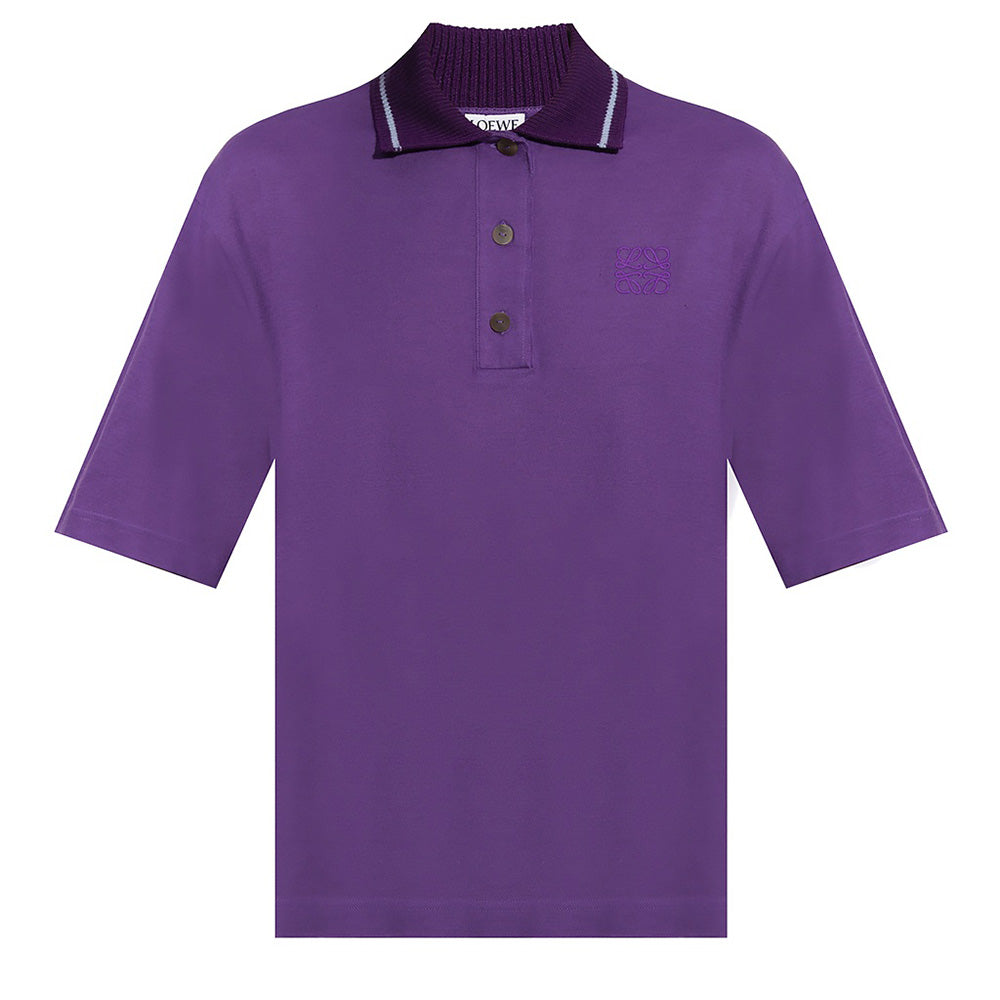 Loewe Polo oversize de algodón y cachemira de mujer de color morado