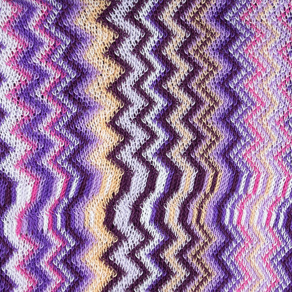 Missoni Women's Cotton Zig-Zag Scarf Shawl Sarong Wrap Purple