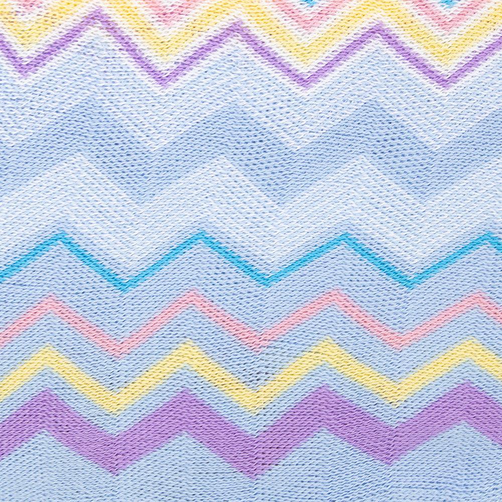 Missoni Women's Cotton Zig-Zag Scarf Shawl Sarong Wrap Pastel Blue