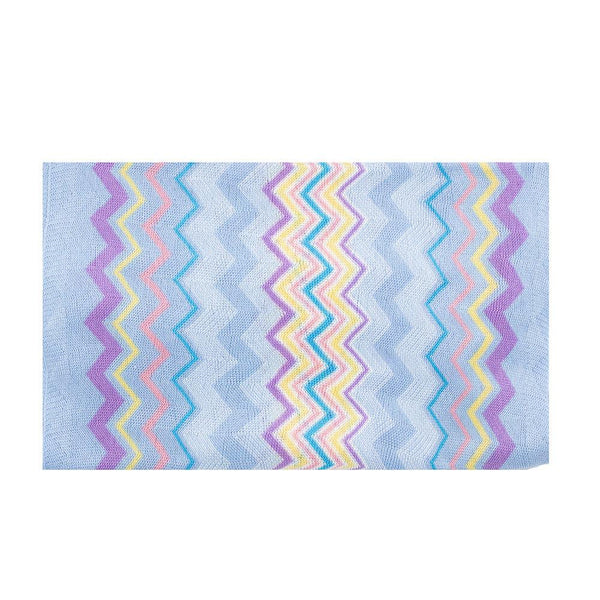 Missoni Women's Cotton Zig-Zag Scarf Shawl Sarong Wrap Pastel Blue