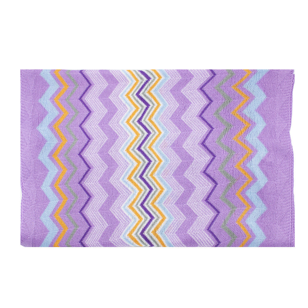 Missoni Women's Cotton Zig-Zag Scarf Shawl Sarong Wrap Purple Blue Orange