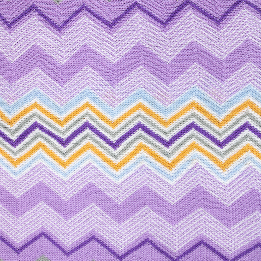Missoni Women's Cotton Zig-Zag Scarf Shawl Sarong Wrap Purple Blue Orange