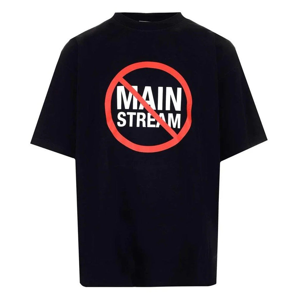 Vetements Camiseta unisex de algodón No Mainstream Negro