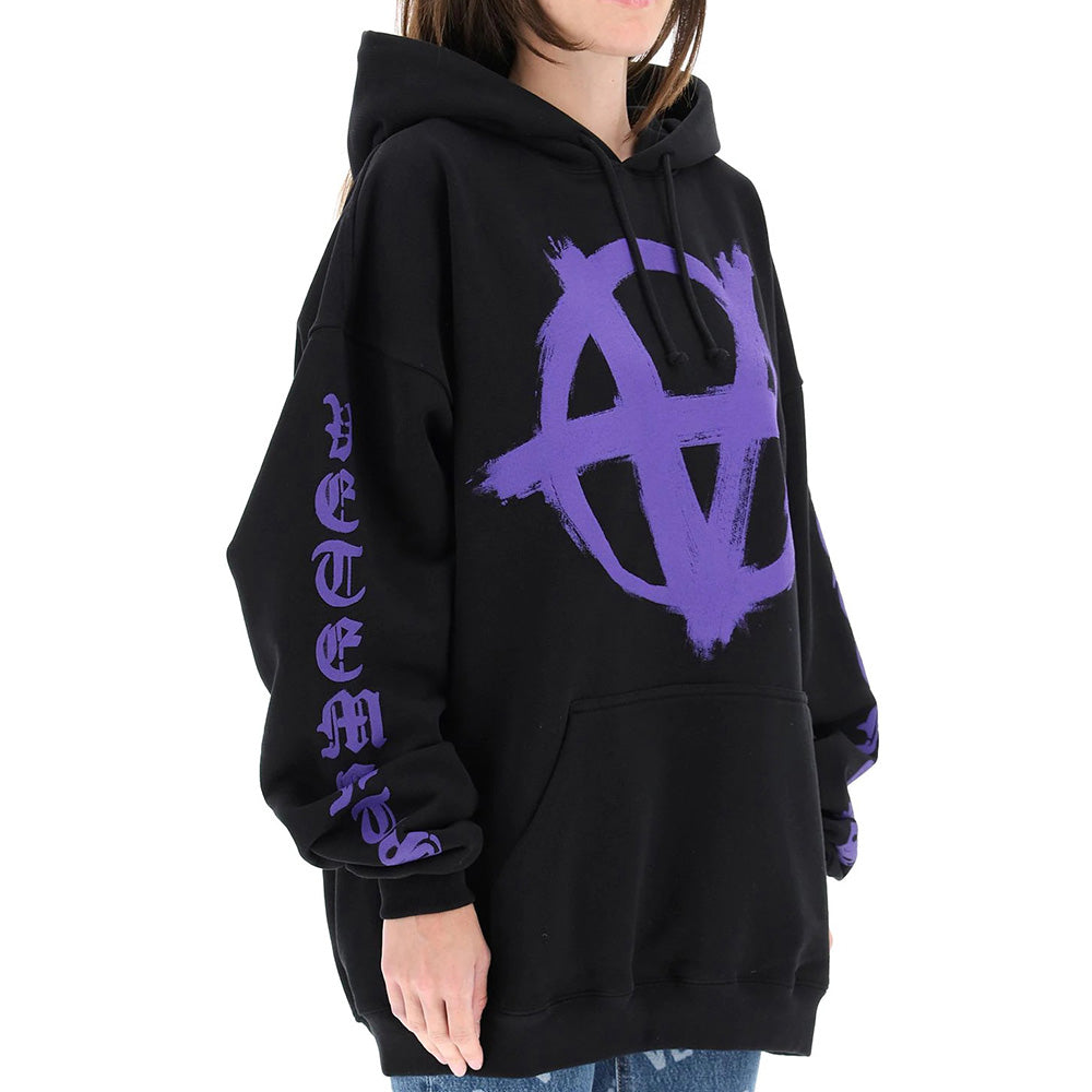 Vetements Women's Oversized Gothic Anarchy Cotton Sweatshirt Black Purple –  Year Zero LA