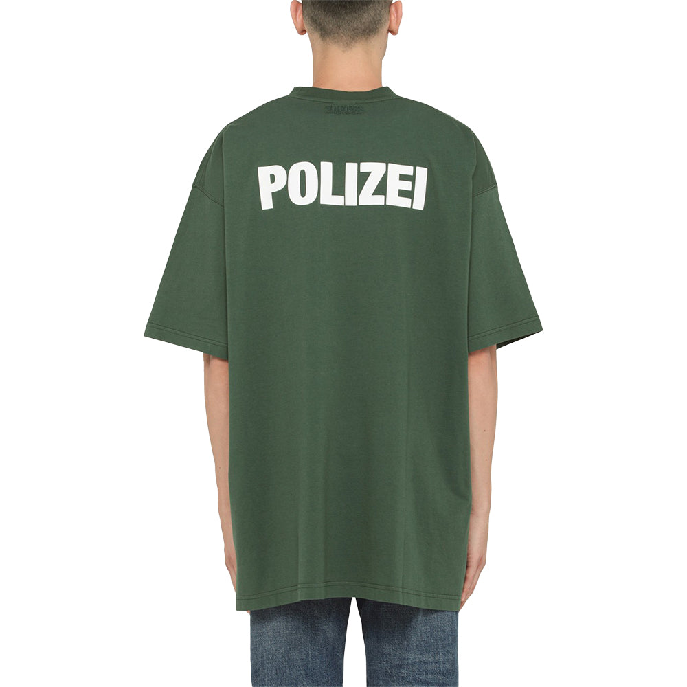 Vetements Unisex Cotton 'Polizei' T-Shirt in Forest Green – Year Zero LA